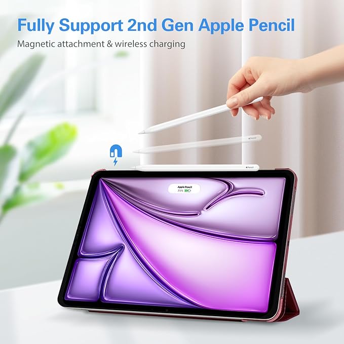 ProCase Smart Case for iPad Pro 12.9 2022/2021/2020/2018, Slim Stand Hard Back Shell Smart Cover for iPad Pro 12.9" 6th Gen/5th Gen/4th Gen/3rd Gen -Wine