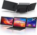 Laptop Screen Extender Portable, 14 Inch Triple Monitor for Laptop with IPS FHD 1080P Display, Plug and Play Laptops Monitor Extender Compatible with Mac, Wins, Dex, Chrome…