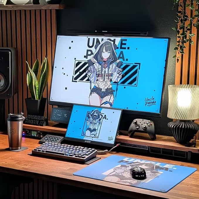 Kado Dual Portable Monitor Setup - 2-Pack 15.6" 1080p IPS Triple Monitor Extender for Laptop, 1920x1080 HDMI USB-C 180° Kickstand Built-in Speakers, Stacked Desktop Setup Office Gaming Daytrading