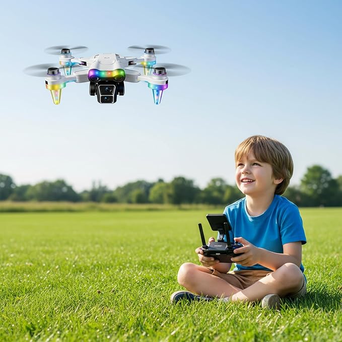 Drones for Kids 8-12 – Drone with camera for kids & Beginners,Kids drone with Fancy LED Lights, 4.3" Built-In FPV Screen, Three Batteries, Perfect Holiday & Birthday Gift, Indoor & Outdoor Quadcopter Toy