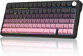 M75 Mechanical Keyboard,75% Gasket Hot Swappable,RGB Backlit,Side Printed PBT Keycaps,2.4Ghz/Bluetooth/USB-C Gaming Keyboards (Black and Pink)