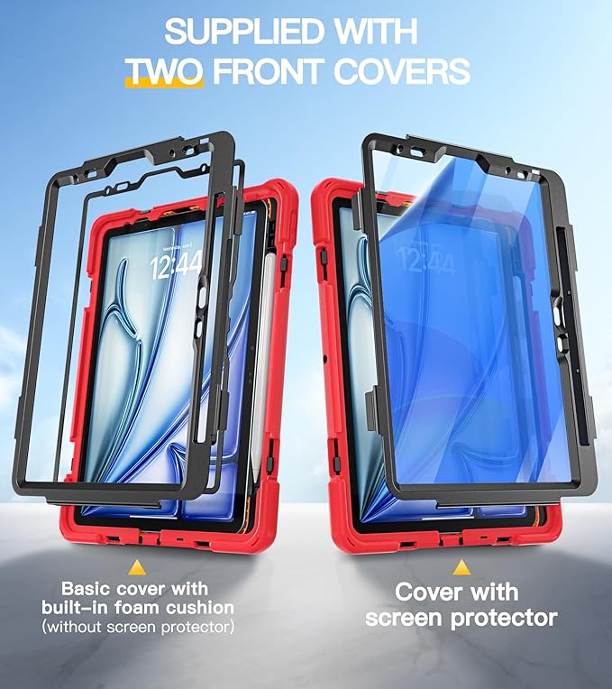 BRAECN Case for iPad Air 11 inch 2026(M4) 2025(M3) 2024(M2),iPad Pro 11 inch(4th/3rd/2nd/1st)& Air 10.9"(5th/4th) Protective with Pencil Holder Screen Protector 360°Rotating Stand Handle Full Body