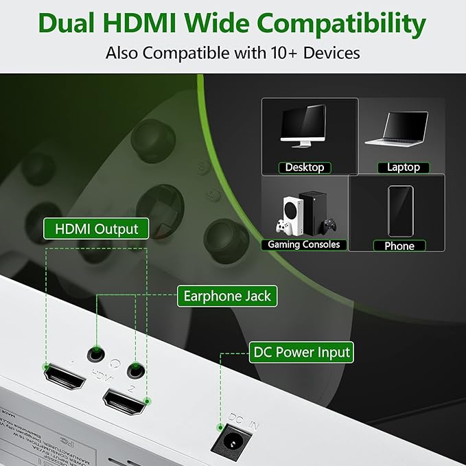 DEPGI 12.5" Portable Gaming Monitor for Xbox Series S (not Included), 1080P Full HD Display with IPS Screen Dual HDMI 2, Support HDR Freesync 3 Game Modes, for Travel Outdoor Indoor Use