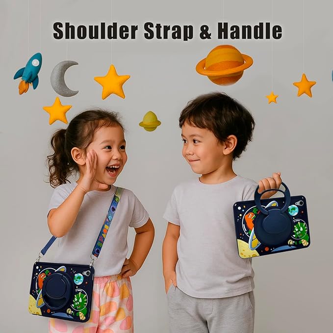 Kids Protective Case for Apple iPad mini 7 (A17 Pro) 2024 / Mini 6 (A15) 2021, 8.3 Inch Silicone Dinosaur Cover for iPad mini 7th & 6th Generation with Stand for Boys