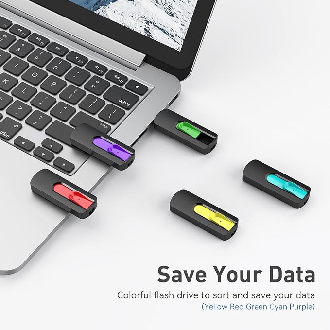 Aiibe 32GB USB 3.0 Flash Drive 10 Pack 32GB USB Flash Drives Thumb Drive USB Memory Stick USB Drive for Data Storage (32 GB, 5 Mixed Colors)