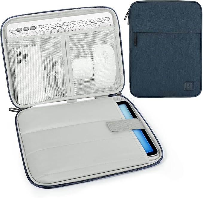 Dadanism 9-11 Inch Tablet Sleeve Padded Carrying Case for iPad (A16) 11th Gen 11", iPad 10th Gen 10.9", iPad Air M4/Pro M5 11", iPad Air 5/4, iPad 9/8/7th Gen, Galaxy Tab A11+ Plus 11", Indigo