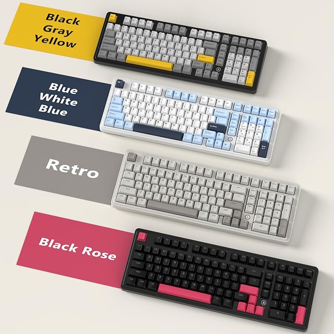 FIRSTBLOOD ONLY GAME. AK980 101-Key Hot-Swappable Mechanical Keyboard, Gasket Mount RGB Backlit, Programmable Macro, Full N-Key Rollover, with Dreamscape Linear Switches (Starfall Gray)