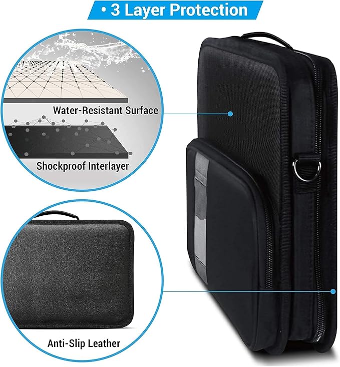 IBENZER 100 Pack Stay in 11 Inch Shockproof Protective Always On Laptop Sleeve Case for 11.6 MacBook, Chromebook, Ultrabook, Black LS-BPS-0111BK