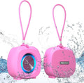 PEICHENG Speaker, Small Portable Bluetooth Wireless IPX5 Waterproof Shower Speaker,Loud Stereo Sound Deep Bass,TWS Paire, RGB Lights,Long Playtime for Outdoor Party, Great Gift,1PC(Pink)
