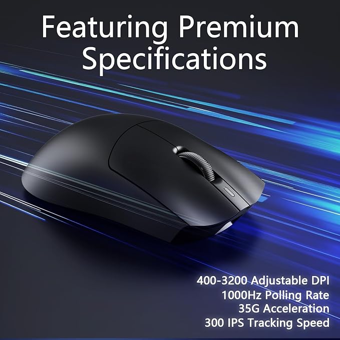 AJ139P V3 MC Wireless Gaming Mouse 2.4G Wired/Bluetooth | RGB Magnetic Charging Dock | Lightweight Design | 24K DPI | 800mAh Battery | PAW3311 Sensor | 5 Programmable Buttons, Compatible with PC/Mac