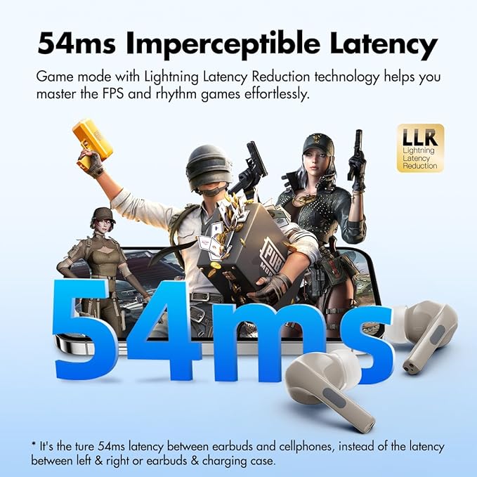 ROSESELSA EARFREE-i5 TWS Earbuds Hybrid Active Noise Cancellation Headphones LDAC HiFi Sound Wireless Earphones 48dB ANC IPX5 Bluetooth 5.3 Game Mode 54ms (Champagne)