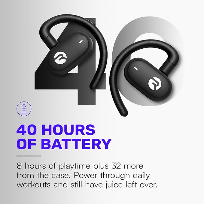 Raycon Fitness Open Ear Earbuds – Open Ear Headphones, Earbuds Wireless Bluetooth, Running Headphones, Sweat & Water-Resistant Earphones, 40 Hours Battery Life (Mint)