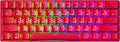 GK61 Mechanical Gaming Keyboard - 61 Keys Multi Color RGB Illuminated LED Backlit Wired Programmable for PC/Mac Gamer (Gateron Optical Yellow, Red)