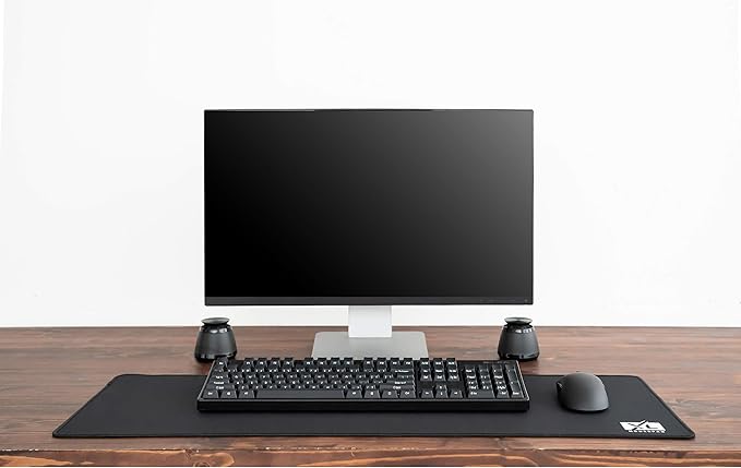 XL Mouse Pad - Large Extended Gaming Desk Mousepad (800x300x3mm) - Nonslip Rubber Base and Water Spill Resistant Desktop Keyboard Mouse Mat - Anti-Fray Cloth - Black
