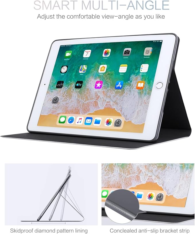 for iPad Air 2/1 Case Cozy Coast, for iPad 6Th/5Th Generation Case,for iPad 6Th/5Th Cover Generation, for iPad 9.7 Cover, Auto Wake/Sleep Multi-Angle Viewing Slim, Romantic Lighthouse
