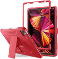 DTTO for iPad Pro 11 inch Case 2022(4th Gen)/2021(3rd Gen), [Screen Protector] Dual Layer Full Body Protection Cover with Pencil Holder, Also Fit iPad Pro 11'' 2020&2018/iPad Air 5/Air 4 - Red