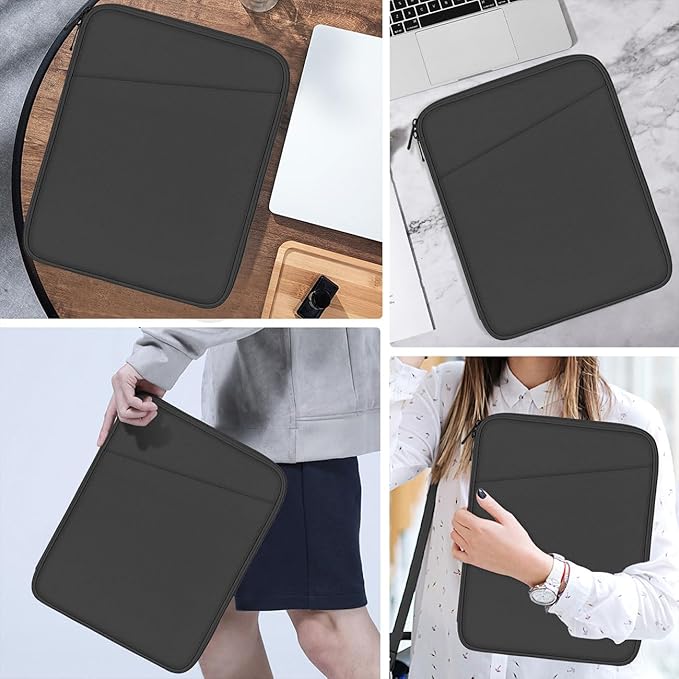 MoKo 13 Inch Tablet Sleeve Bag, Compatible with New 13 Inch iPad Pro M5 & Air M4/M3, iPad Pro 12.9 inch M2&M1, Galaxy Tab S8+/S9+ 12.4", Waterproof Bag Carrying Case with Pocket, Dark Gray