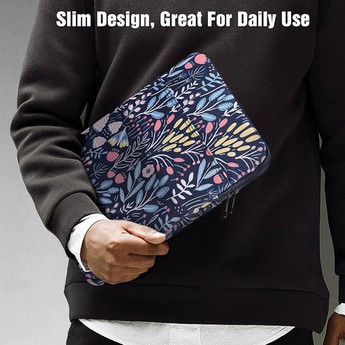TiMOVO 9-11" Tablet Sleeve Bag for iPad 11-inch A16 2025, iPad 10.9"/10.2"| Air 11 Inch/5th/4th Gen. 10.9", Galaxy Tab A9+/A11Plus 11", Protective Bag Fit Smart Keyboard, Colorful Flower