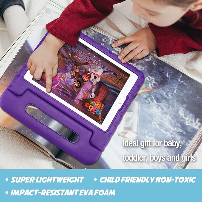 ProCase Kids Case for iPad 9th Generation/iPad 8/iPad 7, iPad 10.2 Case 2021 2020 2019/iPad Air 10.5/iPad Pro 10.5 Kids Case, Shockproof Lightweight Case with Convertible Handle -Purple