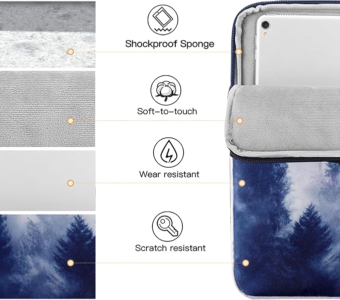 TiMOVO 9-11" Tablet Sleeve Bag for iPad 11-inch A16 2025, iPad 10.9"/10.2"| Air 11 Inch/5th/4th Gen. 10.9", Galaxy Tab A9+/A11Plus 11", Protective Bag Fit Smart Keyboard, Gray Forest