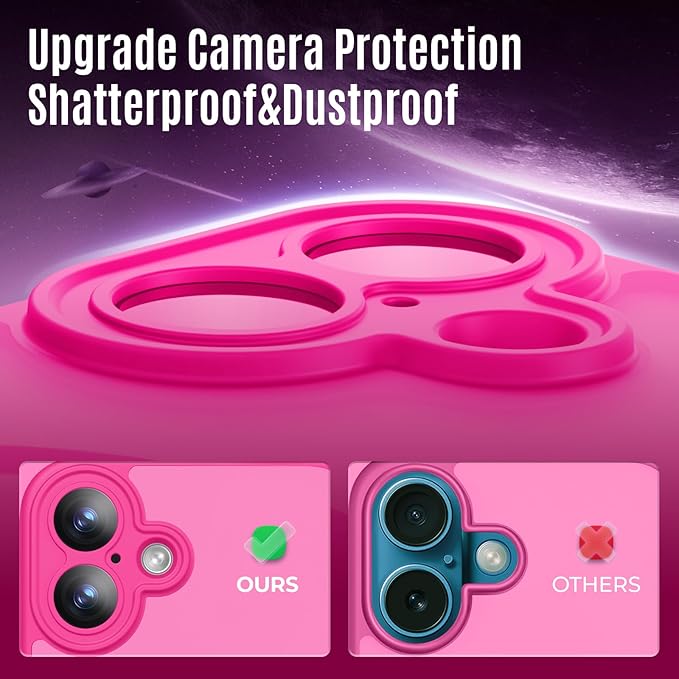 Symcele Designed for iPhone 16 Plus Case, Compatible with MagSafe, with Privacy Screen Protectors X2, [Camera Protection] [15FT Military Drop Protection] Shockproof Phone Case, 6.7", Hot Pink