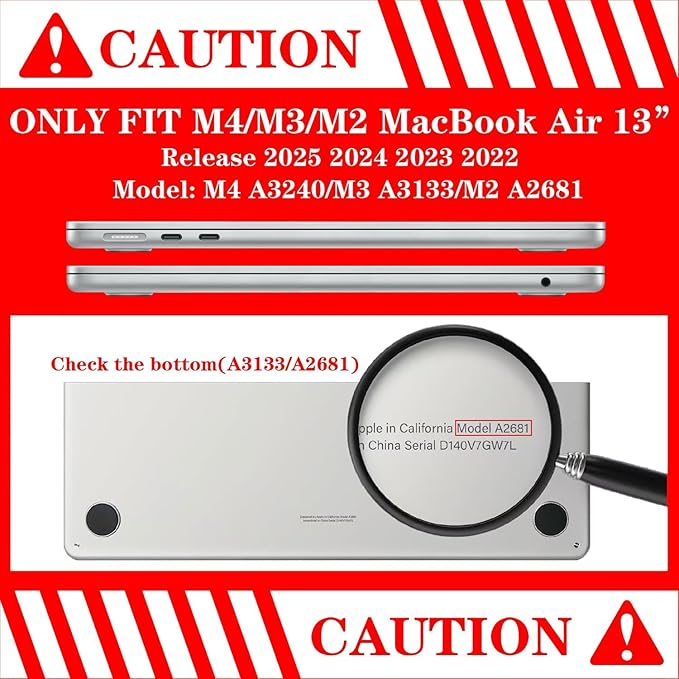 Funut for MacBook Air 13 inch Case M5 M4 M3 M2 2026 2025-2022 A3449 A3240 A3113 A2681, Funut Plastic Laptop Hard Shell Case & Keyboard Cover for M2 M3 M4 M5 MacBook Air 13 inch,Leopard Print