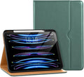 DTTO for iPad Pro 12.9 6th / 5th / 4th / 3rd Generation Case 2022/2021/2020/2018, Leather Folio Stand Cover with Built-in Apple Pencil Holder -Auto Wake/Sleep and Multi Viewing Angles, Pine Green