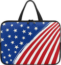 13 Inch American Flag Laptop Sleeve, Red White and Blue Laptop Cover Computer Bag Tablet Carrying Case, Zipper Tote Bags Notebook Sleeves Independence Day Gifts for Men Women