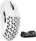 MAMBASNAKE M5 Ultra Carbon Fiber 8KHz Wireless Gaming Mouse,PAW3950MAX Sensor 42K DPI,39g Lightweight Tri-Mode 2.4GHz/BT/Wired Computer Mice,Web Driver Support,for Win/Mac/FPS/MOBA/Esports-White (B)