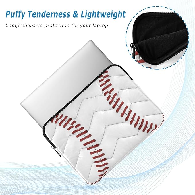 Baseball Print Laptop Sleeve 13-14 Inch Laptop Sleeve Bag, Shockproof Laptop Case Tablet Liner Pouch