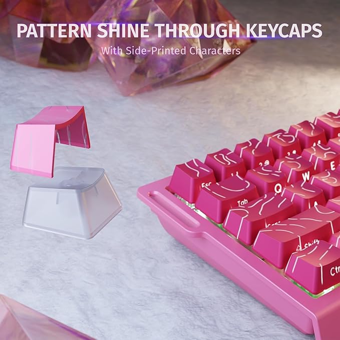 ATTACK SHARK X68HE Rapid Trigger Mechanical Gaming Keyboard 60% Wired with Adjustable Actuation,Hall Effect Magnetic Switch,8KHz Polling Rate,RGB Backlit,Top Mount,Side Printed Keycap(Rose Contour)