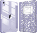 Fintie Hybrid Slim Case for iPad Mini 7 (A17 Pro, 7th Generation) 2024 / iPad Mini 6 (6th Gen) 8.3 Inch, [Built-in Pencil Holder] Shockproof Cover Clear Transparent Back Shell, Composition L