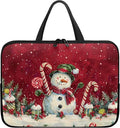 Christmas Red Snowman 12 Inch Laptop Sleeve Cover Computer Bag Tablet Carrying Case, Waterproof Tote Bags Notebook Sleeves Handbag for Travel/Business/School, Family & Friends Gift