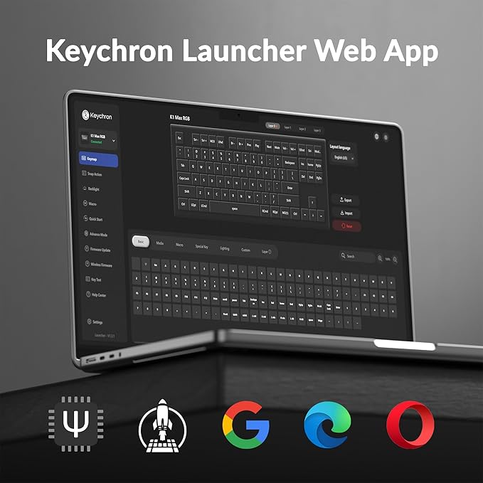 Keychron K1 Max Ultra-Slim Wireless Mechanical Keyboard, 80% TKL Layout Bluetooth/2.4 GHz/Wired Keyboard with Low-Profile Gateron Red Switch, Hot-Swappable, RGB Backlit QMK for Mac Windows Linux