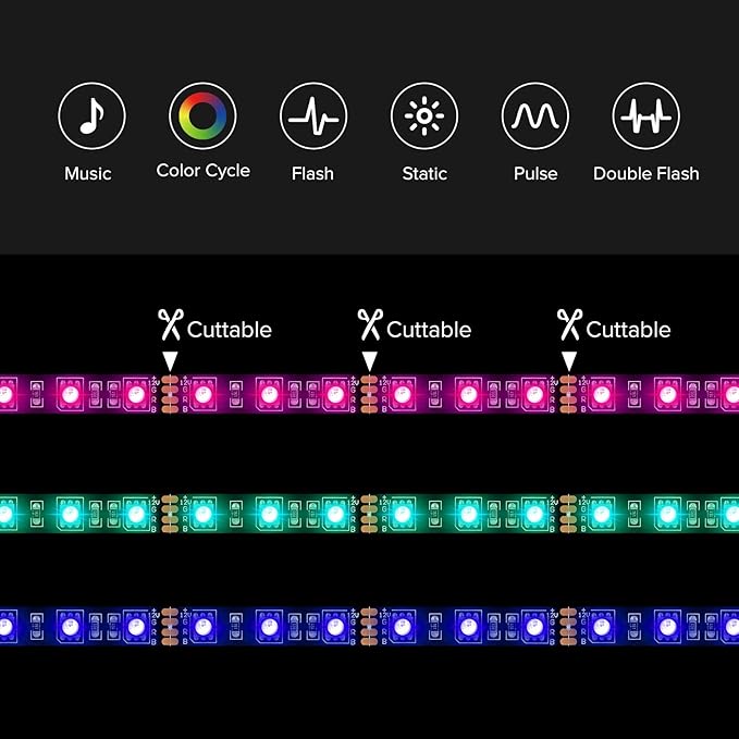 BTF-LIGHTING PC RGB Strip 2PCs 19.7in for 12V 4Pin LED Headers for ASUS Aura Sync, Gigabyte RGB Fusion, MSI Mystic Light