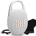 JBL Clip 5 Portable Bluetooth Speaker, IP67 Waterproof & Dustproof, Long-Lasting Battery - White - Boomph's Comprehensive Ultimate Performance Cloth Solution for Your On-The-Go Sound Experience