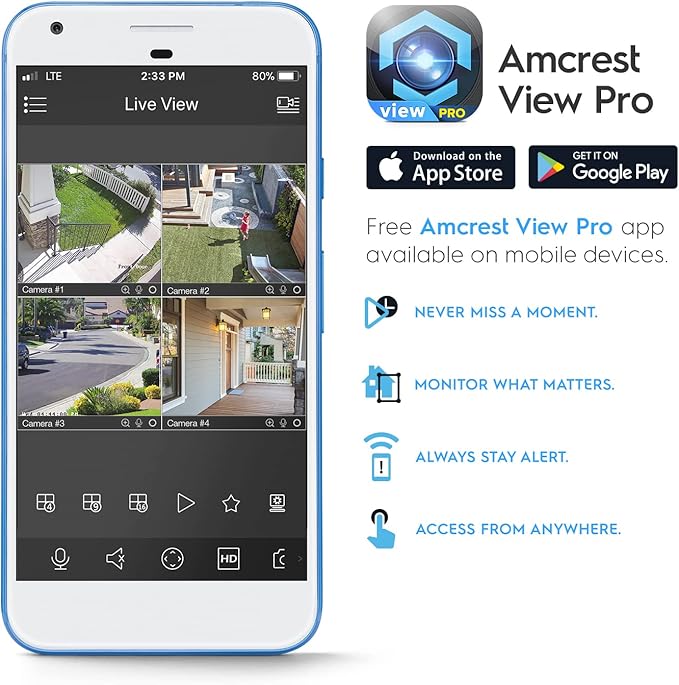 Amcrest 2-Pack AI Turret IP PoE Camera w/ 49ft Nightvision, Security IP Camera Outdoor, Built-in Microphone, Human & Vehicle Detection, Active Deterrent,129° FOV, 5MP@20fps 2PACK-IP5M-T1277EW-AI