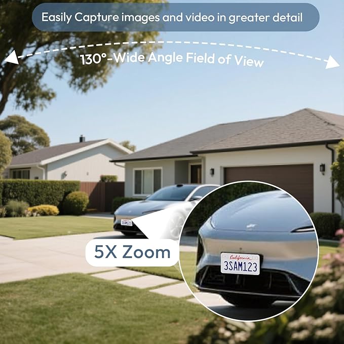 4pc 2.4G/5G WiFi Cameras for Home Security with Double Solar Panels, 2K Solar Security Cameras Wireless Outdoor, Color Night Vision , 2-Way Talk, Spotlight, Siren,IP66, Cloud/SD, AI Detection, W/Alexa