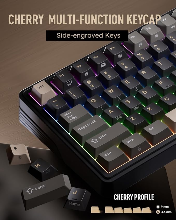 RK ROYAL KLUDGE M100 Mechanical Keyboard w/Screen & Dual Knobs, 96% Tri-Mode Gasket Mount Wireless Gaming Keyboard with Number Pad, Hot Swappable Cream Switch, Black