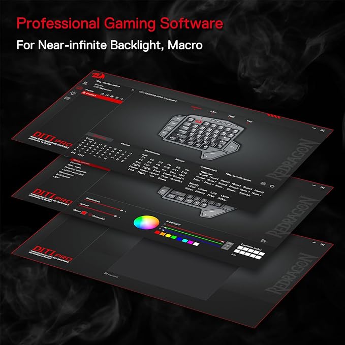 Redragon K585 PRO Wireless One-Handed Mechanical Keyboard, 42 Keys 3-Mode RGB 40% Gaming Keypad w/ 7 Onboard Macro Keys, Detachable Wrist Support, Rechargeable Battery (Brown Switch)