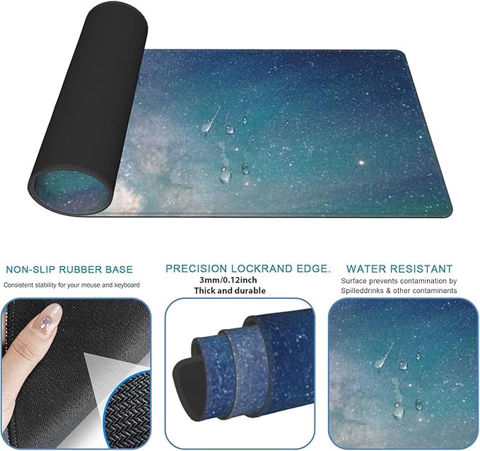 Cute Corgi Gaming Mouse Pad – 12x31.5in Large Extended Desk Mat with Cool Dynamic Lightning Dog Design – Non-Slip Rubber Mousepad for Office Home – Deskmat Gifts for Pet Lovers Decor