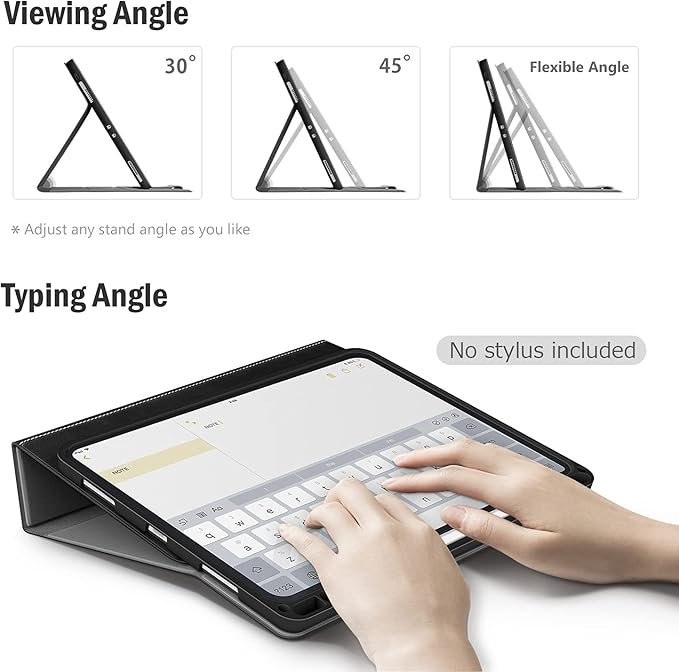 Antbox Case for iPad Pro 11 inch 4th Generation (2022)/3rd/2nd/1st Gen Vegan Leather with Pencil Holder Auto Sleep/Wake Function iPad Pro 11 Cover (Black)