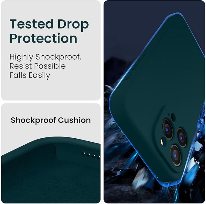 FireNova Designed for iPhone 15 Pro Case, Silicone Upgraded [Camera Protection] Phone Case, Soft Anti-Scratch Microfiber Lining Inside, 6.1 inch, Teal