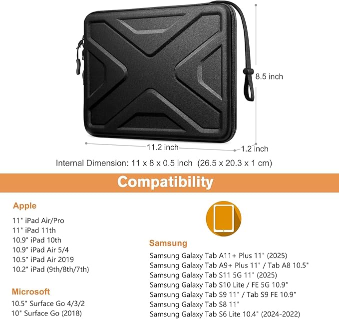 SITHON Hard Shell Tablet Sleeve Case for 2026 iPad Air 11-inch (M4/M3/M2) & iPad (A16) 11th 2025, 11 Inch Pro M5/M4, 10.9"/10.2" i-Pad 10/9th Gen, 10.9" i-Pad Air 5/4th, Tablet Carrying Sleeve