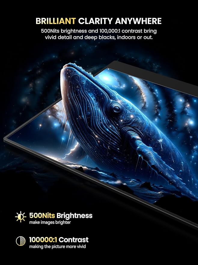 UPERFECT 4K OLED Portable Monitor, 13.3" UHD 3840x2160 Laptop Display, 150% sRGB, 500 Nits, 1ms Response, Ultra-Slim Aluminum Design, Travel Monitor for PC, Phone, Game Console - UColor O Lite