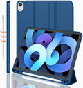 iMieet iPad Air 11 Inch Case M4/M3/M2(2026/2025/2024), iPad Air 5th/4th Generation Case 2022/2020 10.9 Inch with Pencil Holder,Trifold Stand Smart Case with Soft TPU Back(Navy Blue)