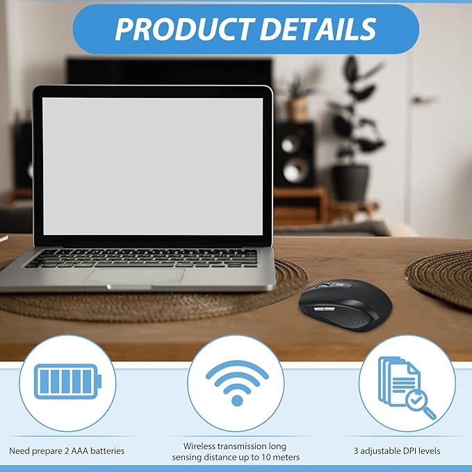 Macarrie 12 Pack Wireless Mouse for Laptop 1200dpi Wireless Computer Mouse Bulk with 6 Buttons Included USB Receiver Compatible for Windows, Pc, Computer