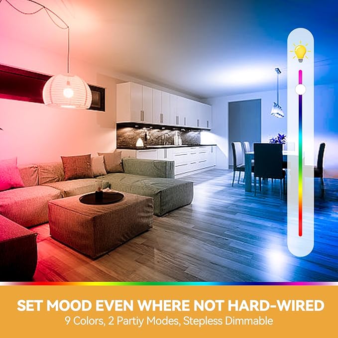 Neporal MAGIXPRO Smart Rechargeable Light Bulbs with Remote, USB+Socket Rechargeable Battery Operated Light Bulb, 2 Hrs Fast Charging Last 5-52 Hrs, 9+3 Colors, 4 Pack (MagixPro RGB, 4)