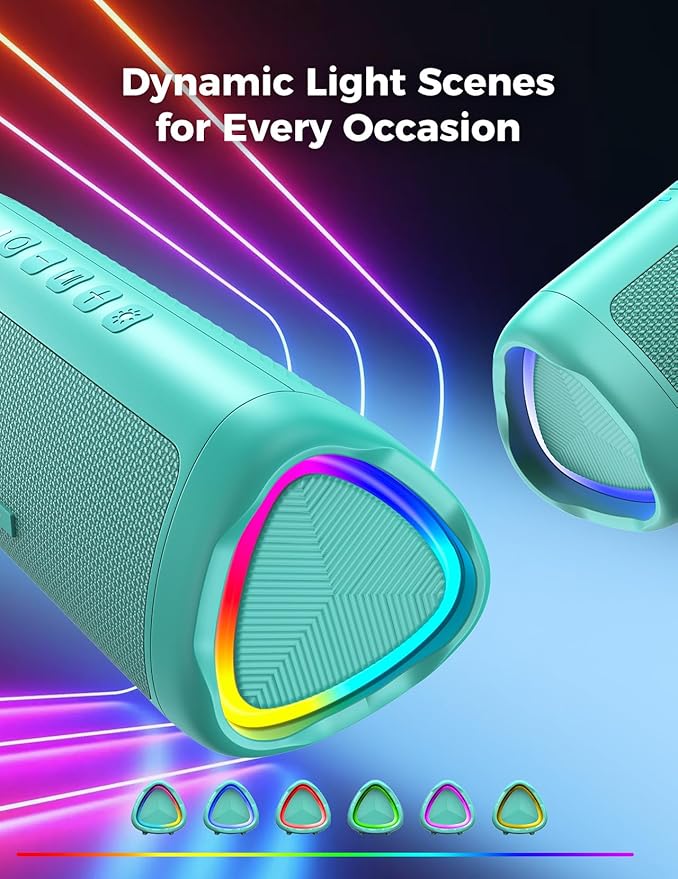 BolaButty Bluetooth Speaker Portable Wireless, IPX5 Waterproof, Up to 20H Playtime, TWS Pairing, BT5.3, for Home/Party/Outdoor/Camping/Beach Essentials, Birthday Gift (Teal)