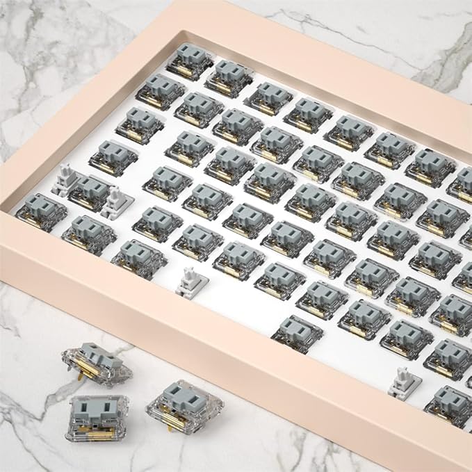 Kailh Silver Low Profile Switches 5 Pin Thiner Key switches- DIY Switches for Mechanical Gaming Keyboard Linear Hand Feeling (Silvers 30pcs)
